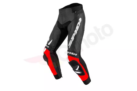 Spidi RR Pro 2 pantaloni da moto in pelle nero/rosso 50-1
