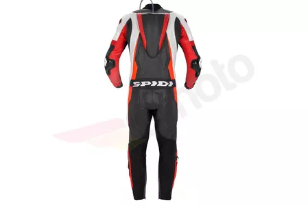 Spidi Sport Warrior Perforated Pro tuta moto monopezzo in pelle nera, bianca e rossa 46-3
