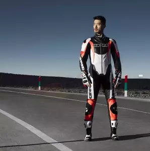 Spidi Sport Warrior Perforated Pro кожен костюм за мотоциклет от една част черен, бял и червен 46-4