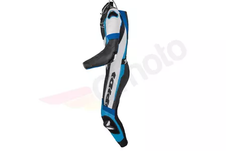 Traje de moto Spidi Sport Warrior Perforated Pro de una pieza de cuero negro, blanco y azul 50-2