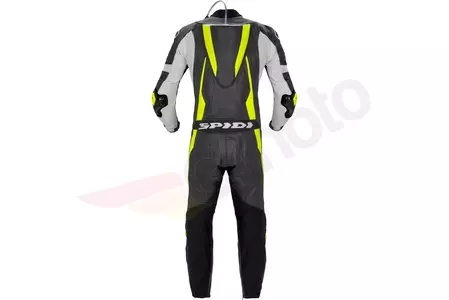 Spidi Sport Warrior Perforated Pro μονοκόμματο δερμάτινο κοστούμι μοτοσικλέτας μαύρο-λευκό-φλούο 48-2