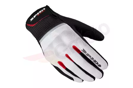 Spidi Flask CE rukavice na motorku biele, čierne a červené M-1