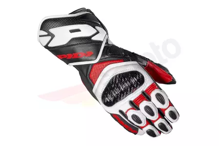 Rękawice motocyklowe Spidi Carbo 7 czarno-biało-czerwone M-1