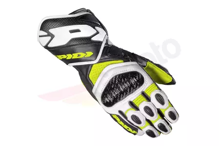 Spidi Carbo 7 γάντια μοτοσικλέτας μαύρο-λευκό-φλούο M-1