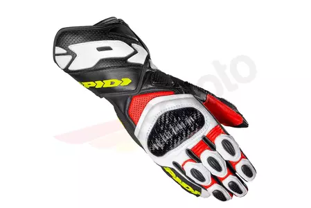 Spidi Carbo 7 ръкавици за мотоциклетизъм черно-бяло-червено-флуо 3XL - A2100883XL