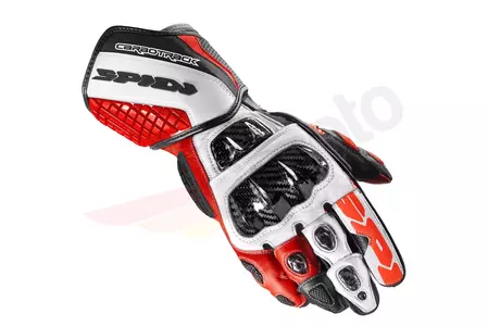 Spidi Carbo Track Evo Motorradhandschuhe schwarz, weiß und rot M-1