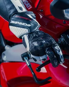 Spidi Carbo Track Evo γάντια μοτοσικλέτας μαύρο και λευκό S-4