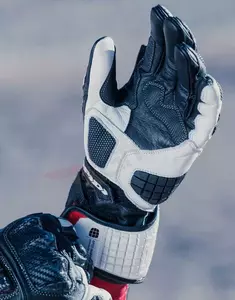 Spidi Carbo Track Evo γάντια μοτοσικλέτας μαύρο και λευκό S-5
