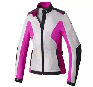 Jachetă de motocicletă din material textil pentru femei Spidi Solar Net Lady roz cenușiu M-1