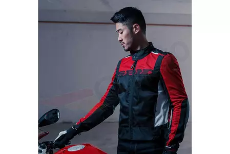 Spidi Solar Net Sport giacca da moto in tessuto nero-rosso S-4