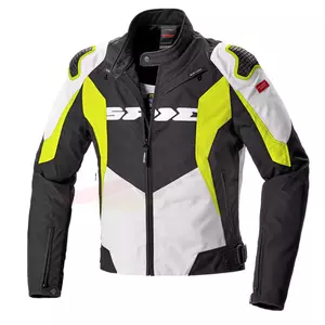 Spidi Sport Warrior Tex Textil-Motorradjacke schwarz-weiß-fluo S-1