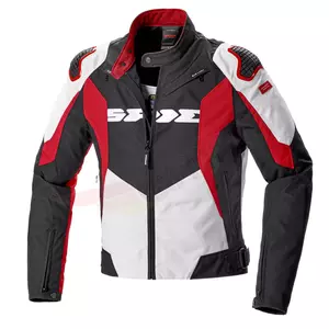 Spidi Sport Warrior Tex tekstilinė motociklininko striukė juoda, balta ir raudona S-1
