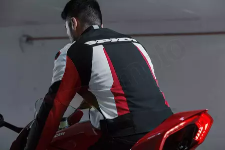 Spidi Sport Warrior Tex giacca da moto in tessuto nero, bianco e rosso M-6