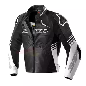 Spidi Bolide jachetă de motocicletă din piele neagră și albă 50-1