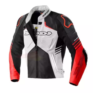 Veste de moto Spidi Bolide en cuir noir, blanc et rouge 50-1