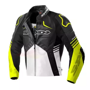 Spidi Bolide jachetă de motocicletă din piele negru-alb-fluo 48-1