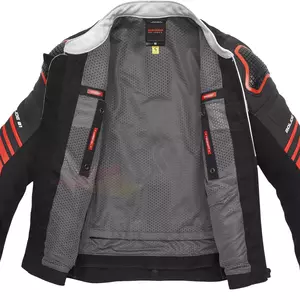 Spidi Bolide Перфорирано черно, бяло и червено кожено яке за мотоциклет 48-3