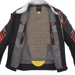 Jachetă de motocicletă din piele perforată neagră, albă și roșie Spidi Bolide Perforated 48-4