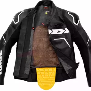 Spidi Evorider 2 Leder-Motorrad-Jacke schwarz und weiß 48-4
