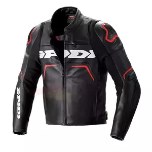 Spidi Evorider 2 giacca da moto in pelle nera/rossa 52-1