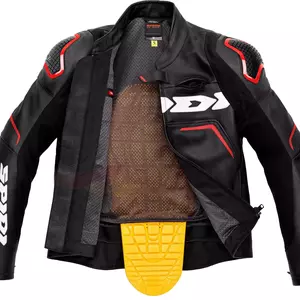 Spidi Evorider 2 giacca da moto in pelle nera/rossa 52-3