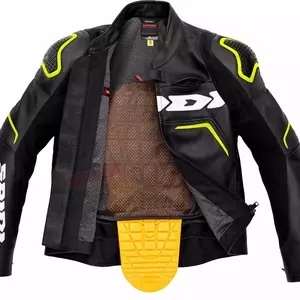 Spidi Evorider 2 giacca da moto in pelle nero-fluo 52-4