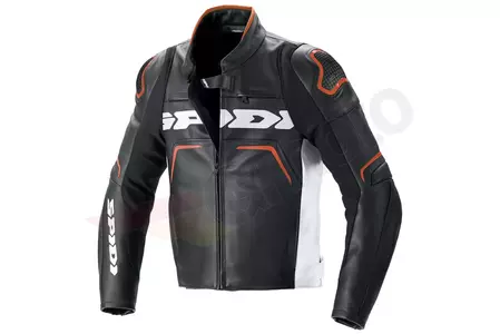 Spidi Evorider 2 черно, бяло и оранжево кожено яке за мотоциклет 50-1