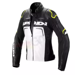 Spidi Evorider 2 Lady negru-alb-fluo jachetă din piele de motocicletă pentru femei 38-1