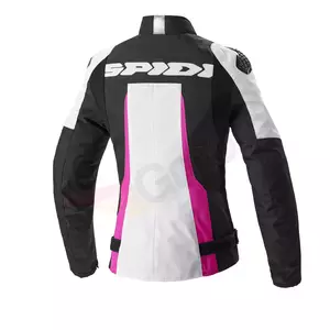 Casaco têxtil de motociclismo para mulher Spidi Sport Warrior Tex Lady preto, branco e cor-de-rosa XS-2