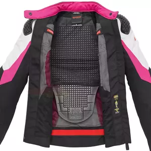 Veste de moto textile pour femme Spidi Sport Warrior Tex Lady noir, blanc et rose XS-3