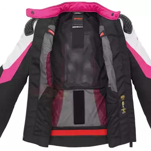 Dames motorjas in textiel Spidi Sport Warrior Tex Lady zwart, wit en roze M-4