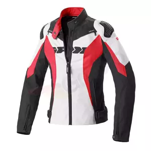 Chaqueta textil de moto para mujer Spidi Sport Warrior Tex Lady negra, blanca y roja S-1