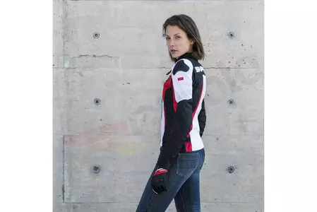 Casaco têxtil de motociclismo para mulher Spidi Sport Warrior Tex Lady preto, branco e vermelho S-5