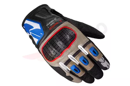Rękawice motocyklowe Spidi G-Warrior czarno-brązowo-niebieskie M-1