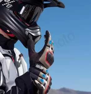 Spidi G-Warrior rukavice na motorku čierno-hnedo-modré M-4