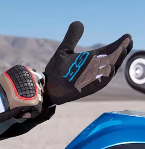 Spidi G-Warrior mănuși de motocicletă negru-maro-albastru M-7