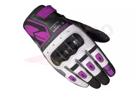 Ženske motociklističke rukavice Spidi G-Carbon Lady, crne, bijele i ružičaste M-1