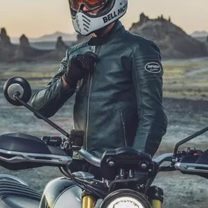 Spidi Clubber зелено кожено яке за мотоциклет 46-5