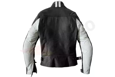 Spidi Vintage Lady chaqueta de moto de cuero negro y blanco 38-2
