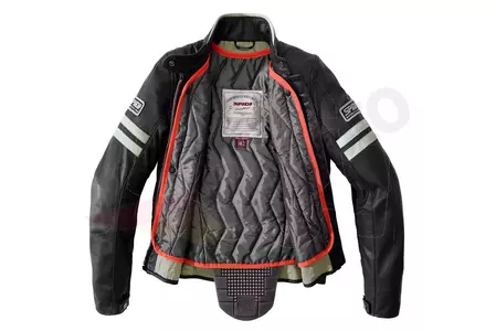Spidi Vintage Lady chaqueta de moto de cuero negro y blanco 38-4