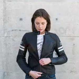 Spidi Vintage Lady svartvit läderjacka för motorcykel för kvinnor 50-5