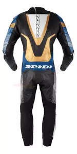Fato de motociclista Spidi Supersonic Perforated Pro de uma peça em couro branco-azul-dourado 50-2