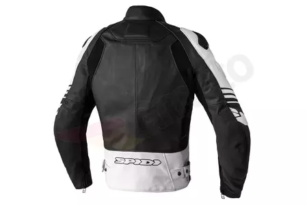 Spidi Track Warrior chaqueta de moto de cuero blanco y negro 50-2