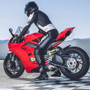 Spidi Track Warrior jachetă de motocicletă din piele neagră și albă 50-4