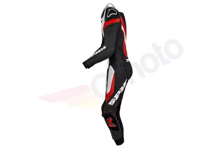 Fato de motociclista em pele perfurada Spidi Laser Pro branco, preto e vermelho 58-3