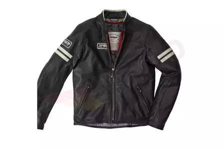 Spidi Vintage schwarz und weiß Leder Motorradjacke 48 - P20645448
