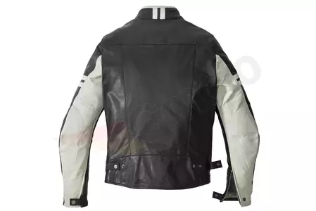 Casaco de motociclista Spidi Vintage em pele preta e branca 48-3