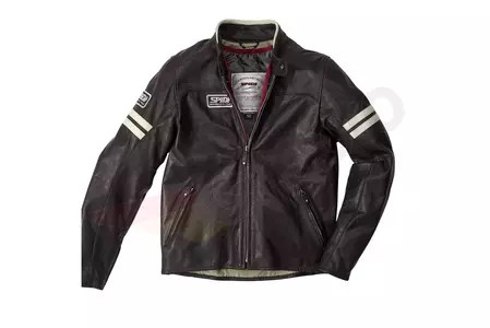 Spidi Vintage blouson de moto en cuir marron et blanc 46-1