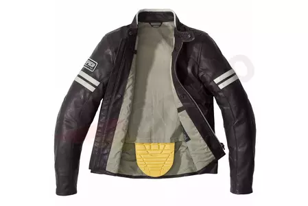 Spidi Vintage chaqueta de moto de cuero marrón y blanco 46-4