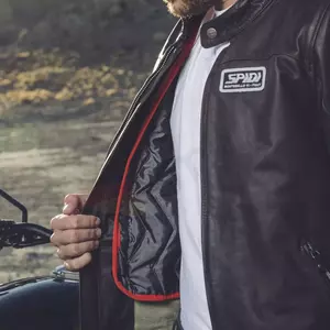 Casaco de motociclista Spidi Vintage em pele castanha e branca 52-8